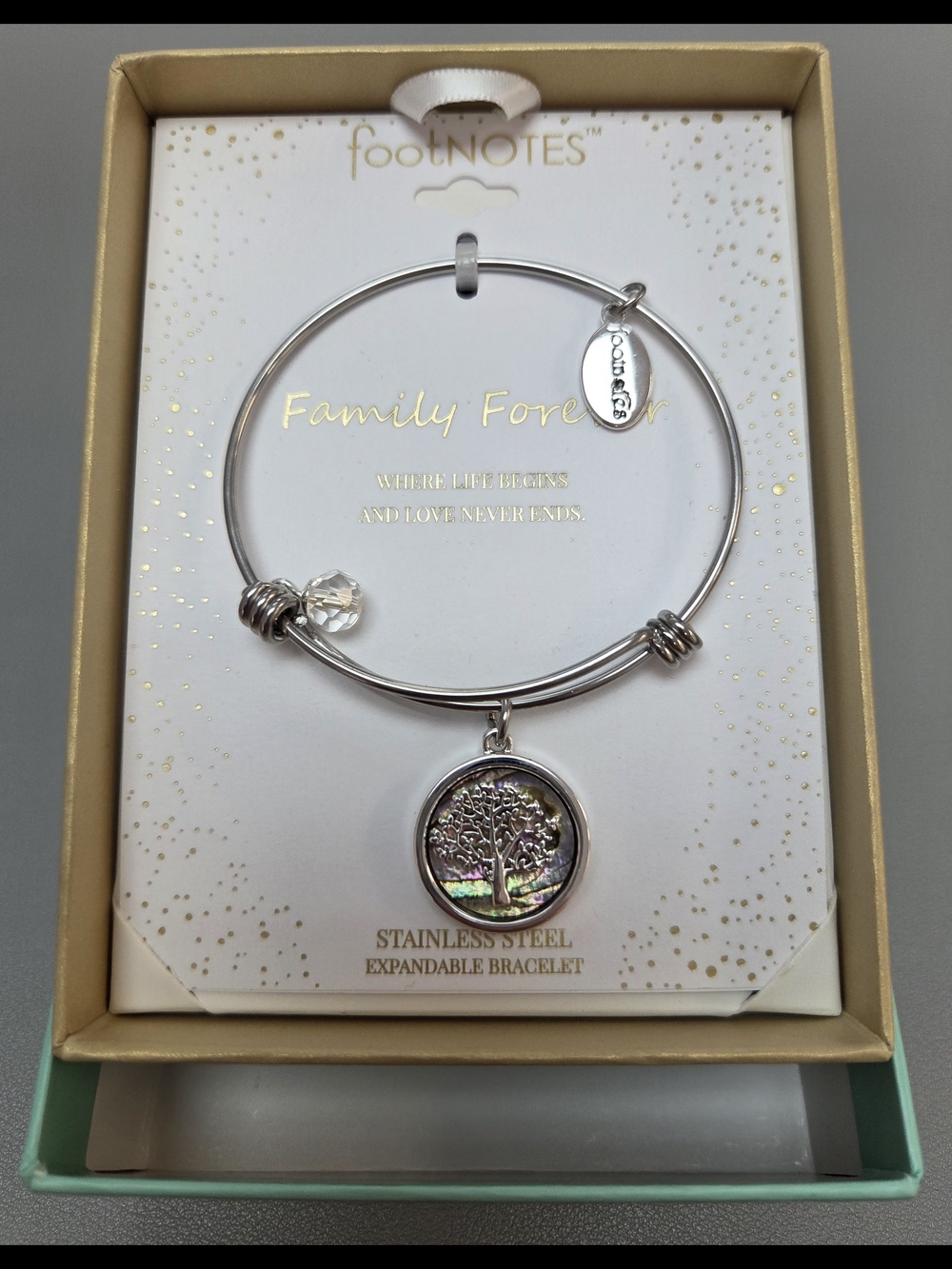 Family Forever Silver Tree of Life Expandable Bracelet - Picture 2 of 4